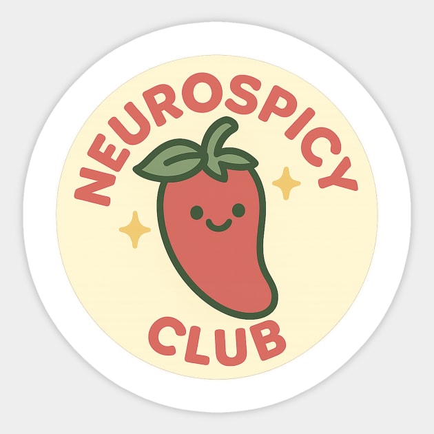 Neurospicy Club (Chili Badge) Sticker by Fauzi's Store